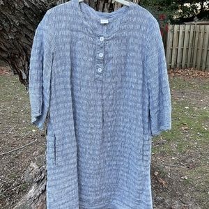 Poetry size 12 linen/cotton denim blue dress